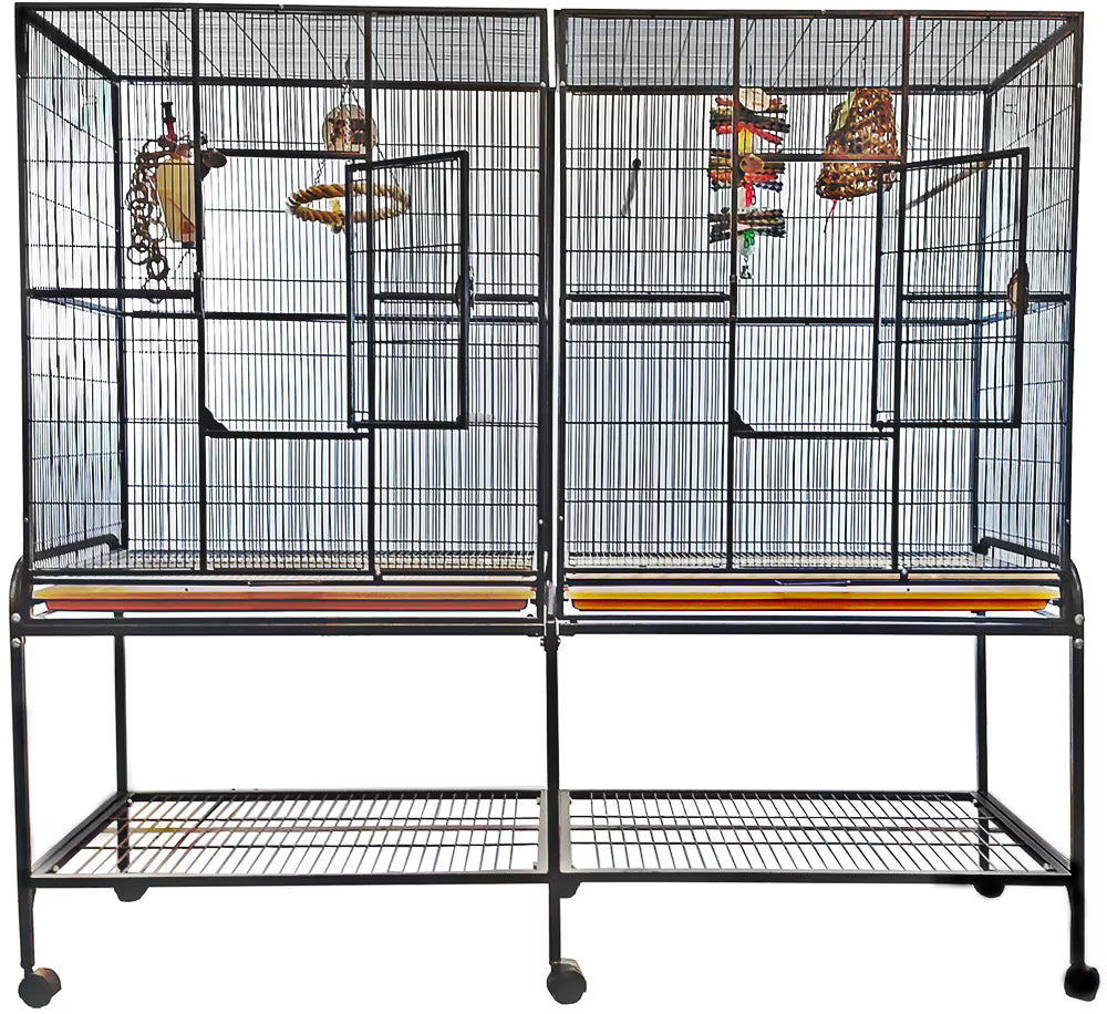 A&E 6421 Double Flight Cage with Divider
