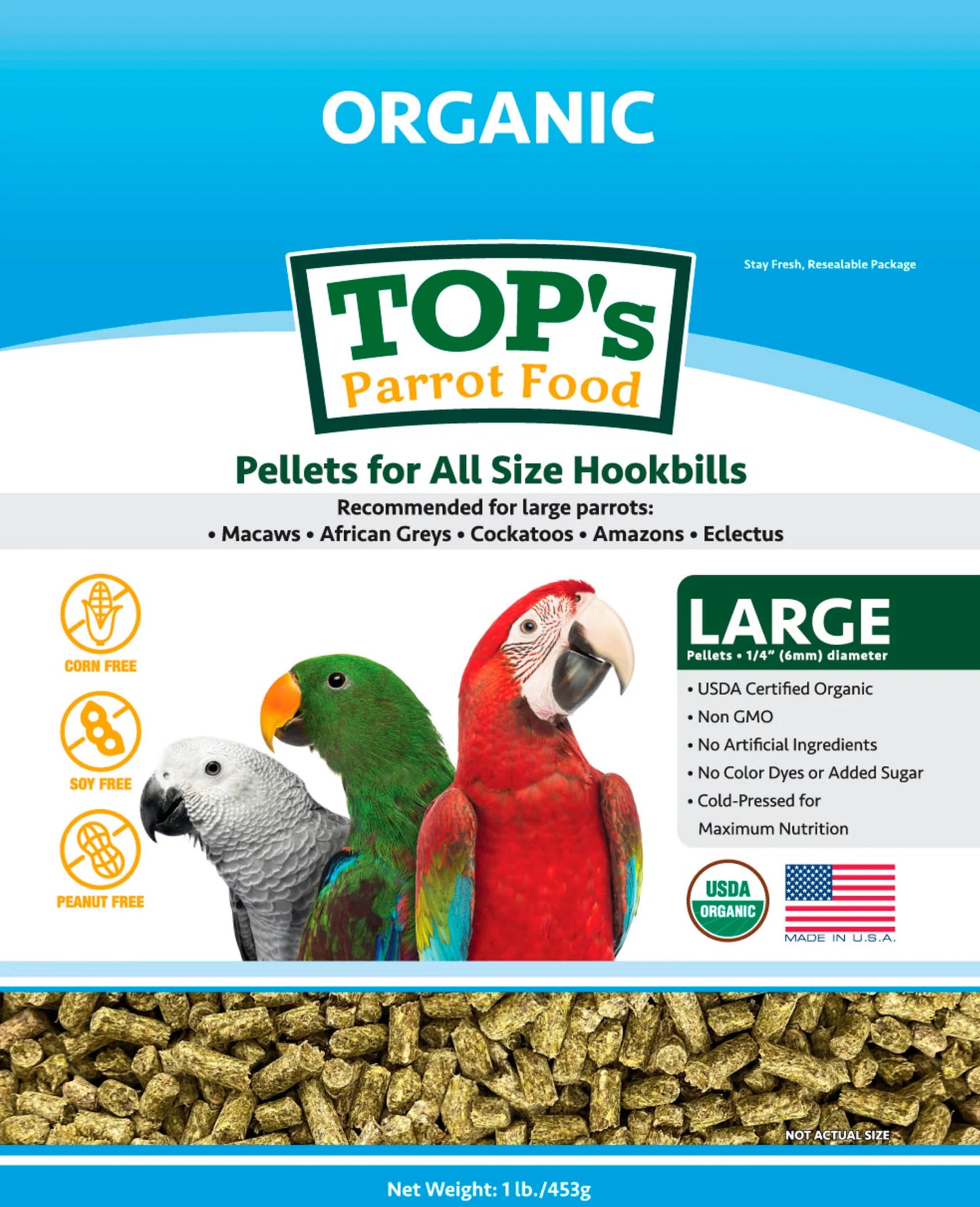 Top's Organic Pellets - Large Hookbill