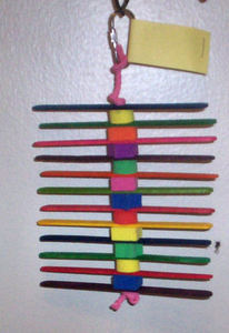 Popsicle sticks w/ Foam beads