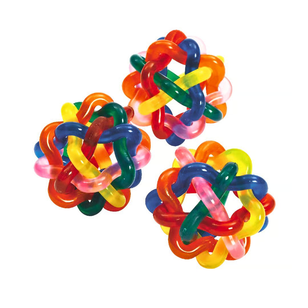Intertwined Rainbow Rubber Ball