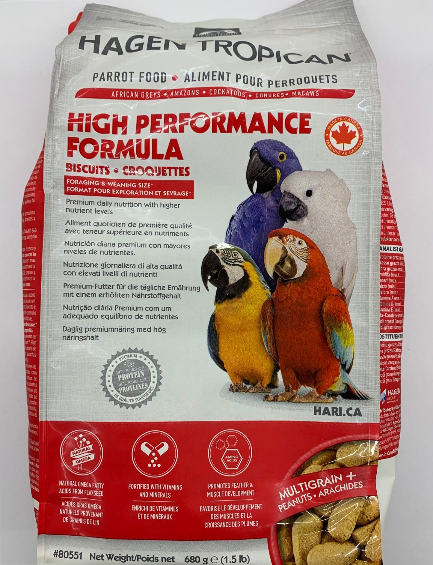 Tropican High Performance Biscuits for Parrots - 1.5lb