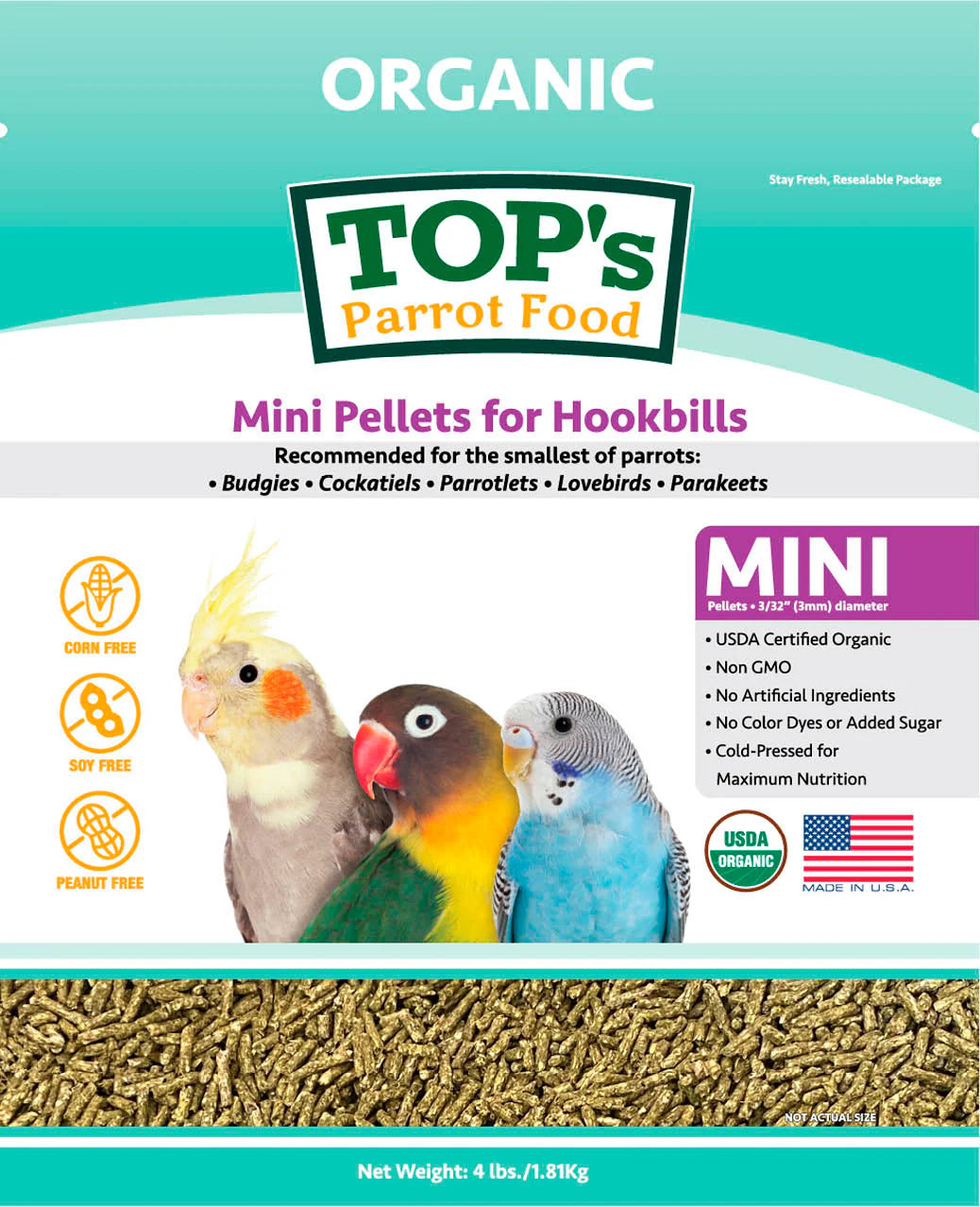 Top's Organic Pellets - Mini Hookbill