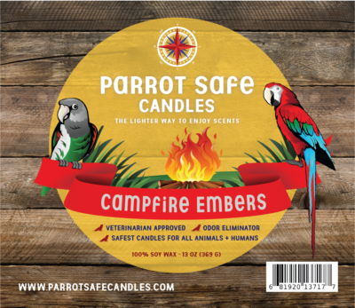 Parrot Safe Candles Campfire Embers Label